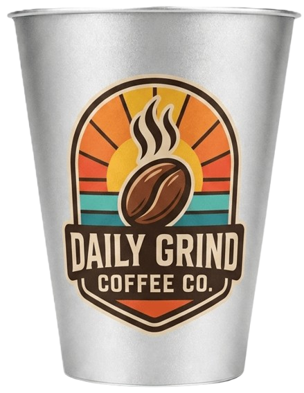 Daily Grind Coffee custom aluminum cup