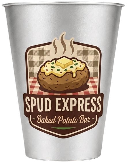 Spud Express Baked Potato Bar custom aluminum cup